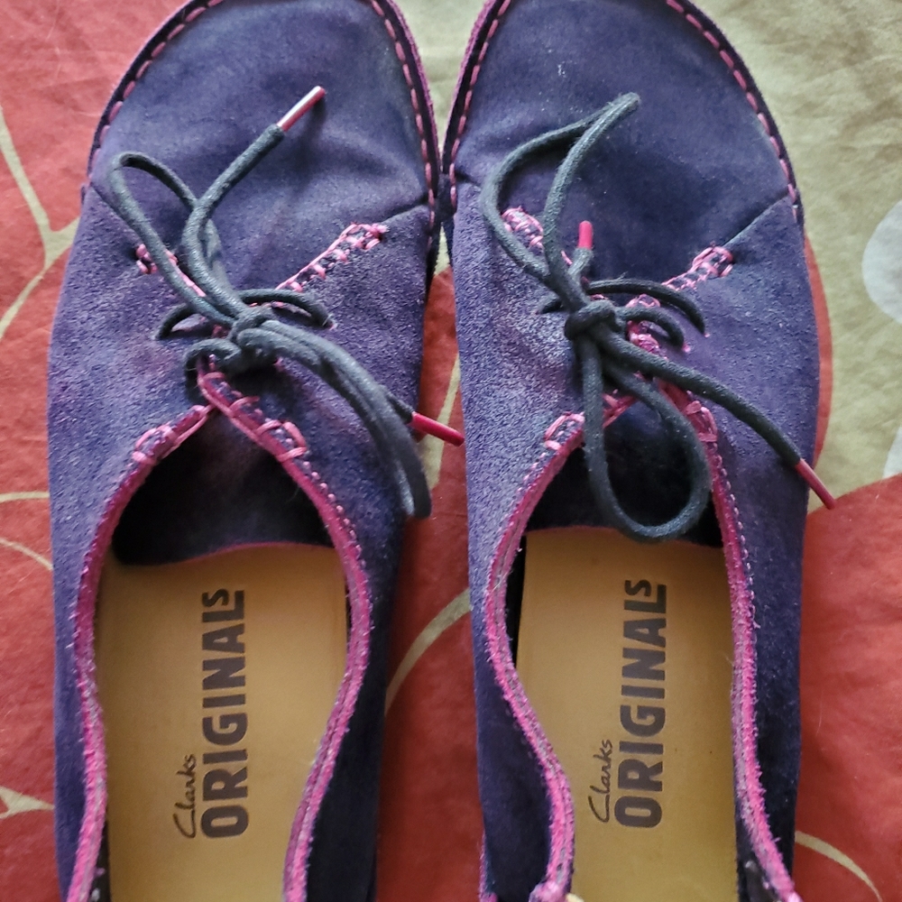 Clarks Originals Faraway Purple Suede Moccasins